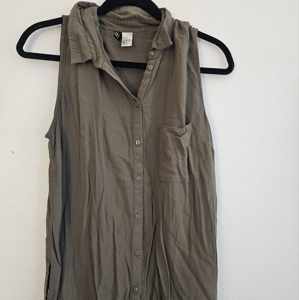 Olive green sleeveless top
